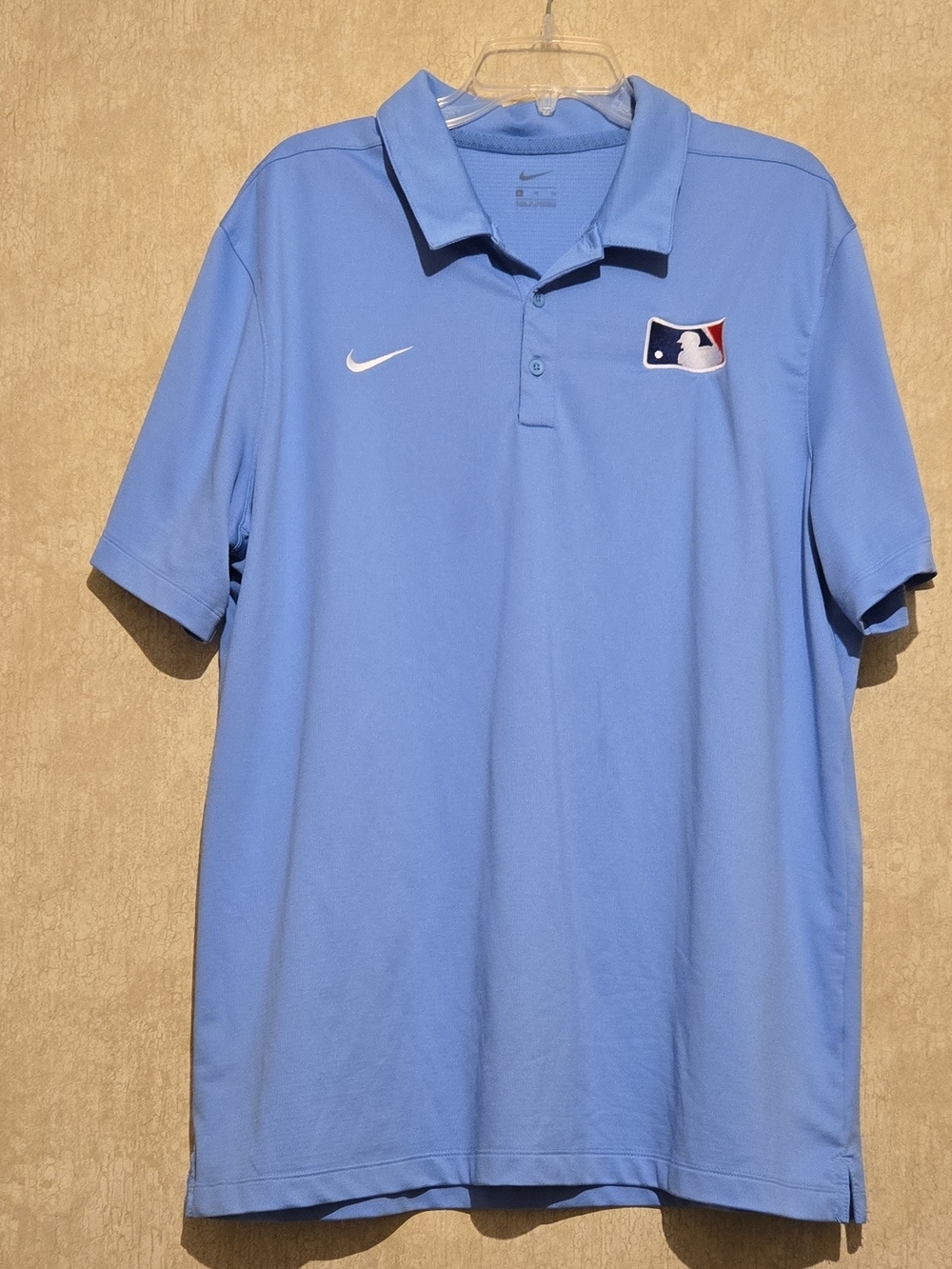 Nike Men’s Light Blue Polo Shirt with MLB Patch